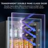 image17 Cuft Beverage Refrigerator Cooler 68 Can Mini Fridge Glass Door with Adjustable Shelves Digital Temperature Display Freestanding Small Drink Fridge for Home Office or BarBlack17 CUFT