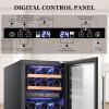 image17 Cuft Beverage Refrigerator Cooler 68 Can Mini Fridge Glass Door with Adjustable Shelves Digital Temperature Display Freestanding Small Drink Fridge for Home Office or BarBlack3 CUFTDual Zone