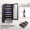 image17 Cuft Beverage Refrigerator Cooler 68 Can Mini Fridge Glass Door with Adjustable Shelves Digital Temperature Display Freestanding Small Drink Fridge for Home Office or BarBlack3 CUFTDual Zone