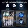 image17 Cuft Beverage Refrigerator Cooler 68 Can Mini Fridge Glass Door with Adjustable Shelves Digital Temperature Display Freestanding Small Drink Fridge for Home Office or BarBlack17 CUFT