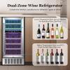 image17 Cuft Beverage Refrigerator Cooler 68 Can Mini Fridge Glass Door with Adjustable Shelves Digital Temperature Display Freestanding Small Drink Fridge for Home Office or BarBlack3 CUFTDual Zone