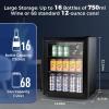image17 Cuft Beverage Refrigerator Cooler 68 Can Mini Fridge Glass Door with Adjustable Shelves Digital Temperature Display Freestanding Small Drink Fridge for Home Office or BarBlack17 CUFT
