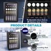 image17 Cuft Beverage Refrigerator Cooler 68 Can Mini Fridge Glass Door with Adjustable Shelves Digital Temperature Display Freestanding Small Drink Fridge for Home Office or BarBlack26 Cuft