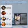 image17 Cuft Beverage Refrigerator Cooler 68 Can Mini Fridge Glass Door with Adjustable Shelves Digital Temperature Display Freestanding Small Drink Fridge for Home Office or BarBlack32 Cuft