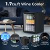 image17 Cuft Beverage Refrigerator Cooler 68 Can Mini Fridge Glass Door with Adjustable Shelves Digital Temperature Display Freestanding Small Drink Fridge for Home Office or BarBlack17 CUFT