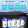 image17 Cuft Beverage Refrigerator Cooler 68 Can Mini Fridge Glass Door with Adjustable Shelves Digital Temperature Display Freestanding Small Drink Fridge for Home Office or BarBlack13 Cuft