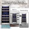 image17 Cuft Beverage Refrigerator Cooler 68 Can Mini Fridge Glass Door with Adjustable Shelves Digital Temperature Display Freestanding Small Drink Fridge for Home Office or BarBlack3 CUFTDual Zone