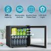 image17 Cuft Beverage Refrigerator Cooler 68 Can Mini Fridge Glass Door with Adjustable Shelves Digital Temperature Display Freestanding Small Drink Fridge for Home Office or BarBlack13 Cuft