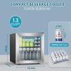 image17 Cuft Beverage Refrigerator Cooler 68 Can Mini Fridge Glass Door with Adjustable Shelves Digital Temperature Display Freestanding Small Drink Fridge for Home Office or BarBlack13 Cuft