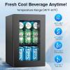 image17 Cuft Beverage Refrigerator Cooler 68 Can Mini Fridge Glass Door with Adjustable Shelves Digital Temperature Display Freestanding Small Drink Fridge for Home Office or BarBlack06 CUFT
