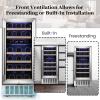 image28 Bottle15 Inches Wine Fridge Refrigerator for Red White Champagne Beer Temperature Range 41F68F Freestanding Builtin Dual Zone28 Silver3 CUFTDual Zone