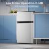 image31 CuFt Small Fridge with Freezer Compact Refrigerator with 2 Doors Mini Fridge with Adjustable Removable Glass Shelves for Bedroom Dorm Office or ApartmentGreySilver
