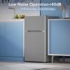 image31 CuFt Small Fridge with Freezer Compact Refrigerator with 2 Doors Mini Fridge with Adjustable Removable Glass Shelves for Bedroom Dorm Office or ApartmentGreyGrey