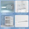 image31 CuFt Small Fridge with Freezer Compact Refrigerator with 2 Doors Mini Fridge with Adjustable Removable Glass Shelves for Bedroom Dorm Office or ApartmentGreyWhite