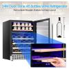 image46 Bottle 234 Inches Refrigerator Wine Fridge for Red White Champagne Beer Temperature Zone41F68F Freestanding Builtin Glass Door Dual Zone46 Silver