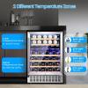 image46 Bottle 234 Inches Refrigerator Wine Fridge for Red White Champagne Beer Temperature Zone41F68F Freestanding Builtin Glass Door Dual Zone46 Silver