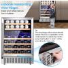 image46 Bottle 234 Inches Refrigerator Wine Fridge for Red White Champagne Beer Temperature Zone41F68F Freestanding Builtin Glass Door Dual Zone46 Silver
