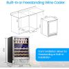 image46 Bottle 234 Inches Refrigerator Wine Fridge for Red White Champagne Beer Temperature Zone41F68F Freestanding Builtin Glass Door Dual Zone46 Silver