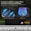 image4Burner Gas BBQ Grill with Side Burner PorcelainEnameled Cast Iron Grates Baking Pan 42000 BTU Stainless Steel Propane Grill for Outdoor Cooking and Patio Barbecues4Burner Grills