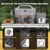 image4Burner Gas BBQ Grill with Side Burner PorcelainEnameled Cast Iron Grates Baking Pan 42000 BTU Stainless Steel Propane Grill for Outdoor Cooking and Patio Barbecues4Burner Grills