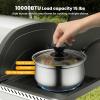 image4Burner Gas BBQ Grill with Side Burner PorcelainEnameled Cast Iron Grates Baking Pan 42000 BTU Stainless Steel Propane Grill for Outdoor Cooking and Patio Barbecues4Burner Grills