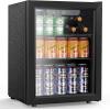 image50 Cans Beverage Refrigerator Cooler 13 Cuft Mini Fridge Countertop Drink Cooler with Glass Door for Beer SodaWine Adjustable Digital Temperature Control for Home Dorm Bar BlackBlack