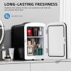 imageCompact Refrigerator Portable Mini Fridge Skin Care 4L Capacity6 Cans for Bedroom Car Office ampamp Dorm Small Cooler for Cosmetics Beverage and Food BlackBlack