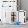 imageCompact Refrigerator Portable Mini Fridge Skin Care 4L Capacity6 Cans for Bedroom Car Office ampamp Dorm Small Cooler for Cosmetics Beverage and Food BlackWhite