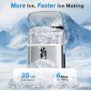 imageCountertop Nugget Ice Maker Pro  34lbs24H SelfCleaning Pellet Ice Machine with Soft Chewable Ice OneTouch Operation for Home Kitchen OfficeParty BlackSilver