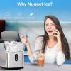 imageCountertop Nugget Ice Maker Pro  34lbs24H SelfCleaning Pellet Ice Machine with Soft Chewable Ice OneTouch Operation for Home Kitchen OfficeParty BlackSilver