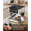 imageEspresso Machine with Grinder 20 Bar Expresso Coffee Machines with Milk Frother Steam Wand Professional Espresso Maker with Removable Water Tank Cappuccino ampamp Latte Machine for HomeBlack  Stainless Steel