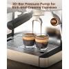 imageEspresso Machine with Grinder 20 Bar Expresso Coffee Machines with Milk Frother Steam Wand Professional Espresso Maker with Removable Water Tank Cappuccino ampamp Latte Machine for HomeBlack  Stainless Steel