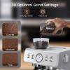 imageEspresso Machine with Grinder Stainless Steel 20 Bar SemiAutomatic Expresso Coffee Machines Featuring a Milk Frother Steam Wand Removable Water Tank for Latte Macchiato Cappuccino