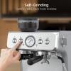 imageEspresso Machine with Grinder Stainless Steel 20 Bar SemiAutomatic Expresso Coffee Machines Featuring a Milk Frother Steam Wand Removable Water Tank for Latte Macchiato Cappuccino