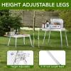 imageFood Grade 304 Stainless Steel BBQ Grill Table fits Tabletop Griddle Outdoor Grill Table with 4 Foldable Legs Portable Grill Stand for RV Camping TailgatingFit 20 Griddle