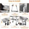 imageFood Grade 304 Stainless Steel BBQ Grill Table fits Tabletop Griddle Outdoor Grill Table with 4 Foldable Legs Portable Grill Stand for RV Camping TailgatingFit 22 Griddle