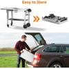 imageFood Grade 304 Stainless Steel BBQ Grill Table fits Tabletop Griddle Outdoor Grill Table with 4 Foldable Legs Portable Grill Stand for RV Camping TailgatingFit 22 Griddle