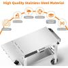 imageFood Grade 304 Stainless Steel BBQ Grill Table fits Tabletop Griddle Outdoor Grill Table with 4 Foldable Legs Portable Grill Stand for RV Camping TailgatingFit 22 Griddle
