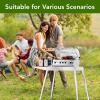 imageFood Grade 304 Stainless Steel BBQ Grill Table fits Tabletop Griddle Outdoor Grill Table with 4 Foldable Legs Portable Grill Stand for RV Camping TailgatingFit 20 Griddle
