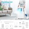 imagePortable Air Conditioner 10000 BTU Cools Up to 450 Sq Ft 3in1 Modes Portable AC Unit Remote Control LED Display Auto Shutoff AC with Window Kits for Bedroom Home Office White10000 BTU