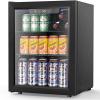 image17 Cuft Beverage Refrigerator Cooler 68 Can Mini Fridge Glass Door with Adjustable Shelves Digital Temperature Display Freestanding Small Drink Fridge for Home Office or BarBlack17 CUFT