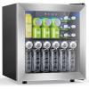 image17 Cuft Beverage Refrigerator Cooler 68 Can Mini Fridge Glass Door with Adjustable Shelves Digital Temperature Display Freestanding Small Drink Fridge for Home Office or BarBlack13 Cuft
