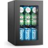 image17 Cuft Beverage Refrigerator Cooler 68 Can Mini Fridge Glass Door with Adjustable Shelves Digital Temperature Display Freestanding Small Drink Fridge for Home Office or BarBlack06 Cuft
