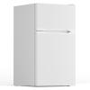 image31 CuFt Small Fridge with Freezer Compact Refrigerator with 2 Doors Mini Fridge with Adjustable Removable Glass Shelves for Bedroom Dorm Office or ApartmentGreyWhite
