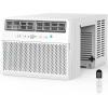 imageWindow Air Conditioner 12000 BTU Window AC Unit Cooling Room 500sqft Dehumidifier Mode and 3 Fan Speed 24H Timer Saddle Mount Quiet Operation White12 000 BTU