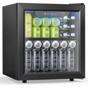 image50 Cans Beverage Refrigerator Cooler 13 Cuft Mini Fridge Countertop Drink Cooler with Glass Door for Beer SodaWine Adjustable Digital Temperature Control for Home Dorm Bar BlackBlack
