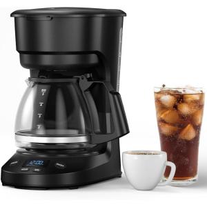 image5Cup Drip Coffee Maker with 24H Programmable Timer Delay Brew Keep Warm Plate 25oz Water Reservoir AutoShut Reusable filter Overheatprotection Ideal for HomeOfficeOutsideBlackElectronic