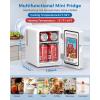 image4L6 Cans Mini Fridge Portable Compact Refrigerator Small Skin Care Fridge Food and Drinks Small Cooler for Bedroom Dorm Car Office WhiteCooling  Heating