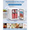 image4L6 Cans Mini Fridge Portable Compact Refrigerator Small Skin Care Fridge Food and Drinks Small Cooler for Bedroom Dorm Car Office WhiteCooling Only