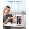 image4L6 Cans Mini Fridge Portable Compact Refrigerator Small Skin Care Fridge Food and Drinks Small Cooler for Bedroom Dorm Car Office WhiteCooling Only